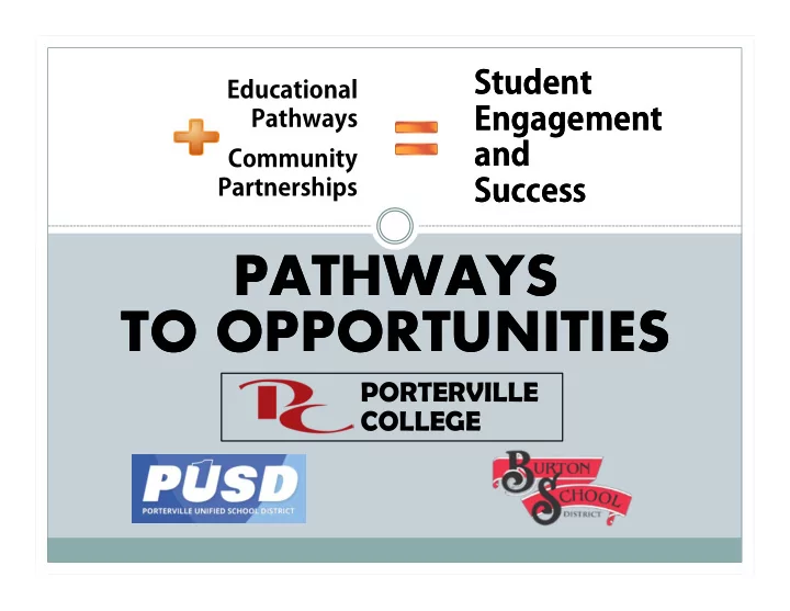 pathways pathways to opportunities to opportunities