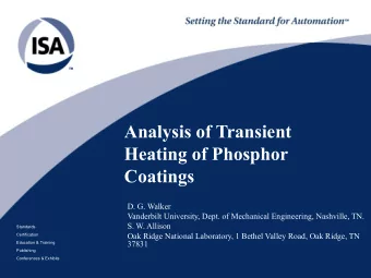 Analysis of Transient  Heating of Phosphor  Coatings  D. G. Walker  Vanderbilt University, Dept. of