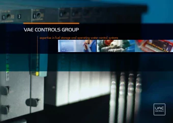VAE CONTROLS GROUP  expertise in fuel storage and operating water control systems  VAE CONTROLS