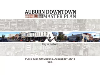 Public Kick-Off Meeting, August 28 th , 2013  6pm  AGENDA  Project Overview  Master Plan Elements