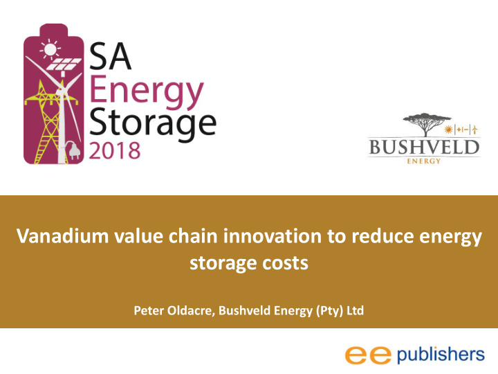 vanadium value chain innovation to reduce energy storage