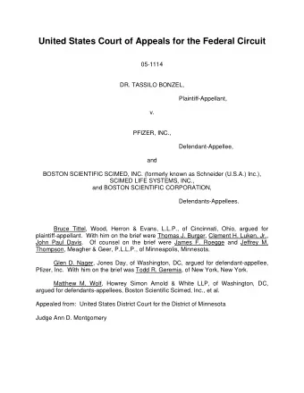 United States Court of Appeals for the Federal Circuit  05-1114  DR. TASSILO BONZEL,