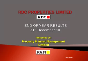 Property &amp; Asset Management  Limited  30/03/2011  End of the Year Re  Results s