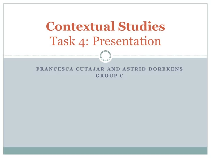 contextual studies task 4 presentation