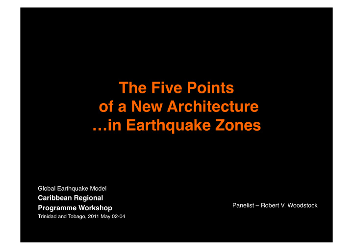 the five points of a new architecture in earthquake zones