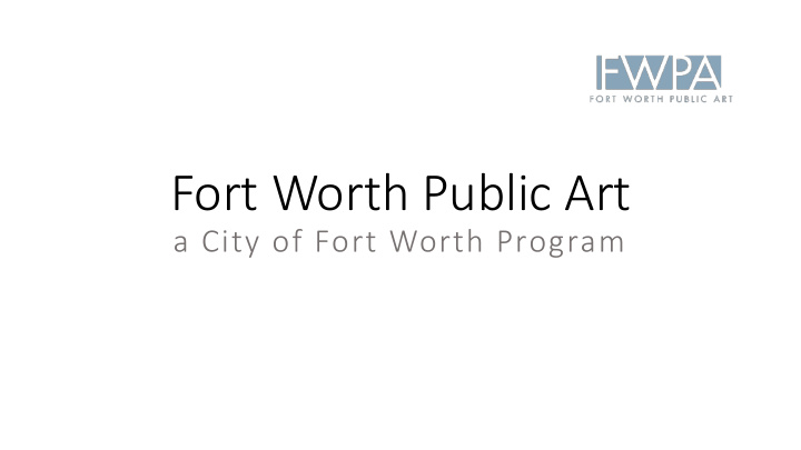 fort worth public art