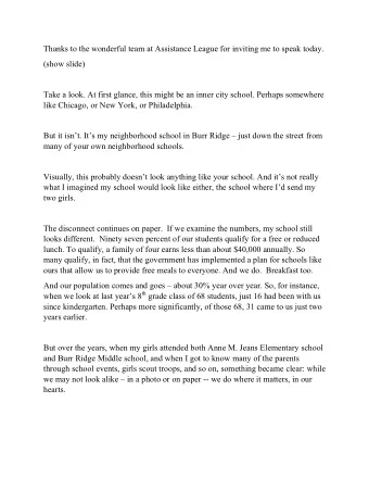 Thanks to the wonderful team at Assistance League for inviting me to speak today.  (show slide)