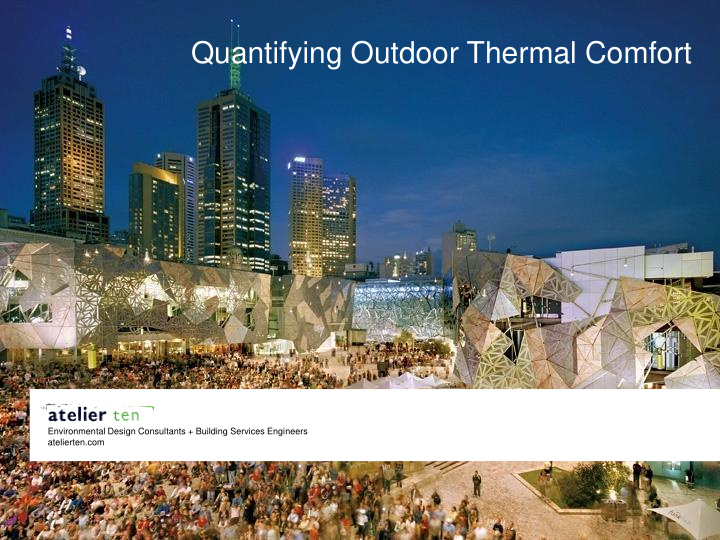 quantifying outdoor thermal comfort