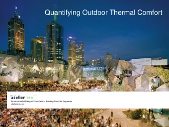 Quantifying Outdoor Thermal Comfort  Environmental Design Consultants + Building Services Engineers