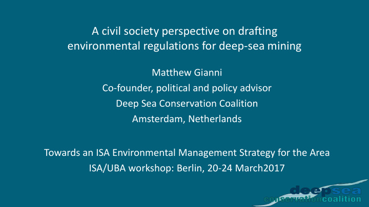 a civil society perspective on drafting environmental