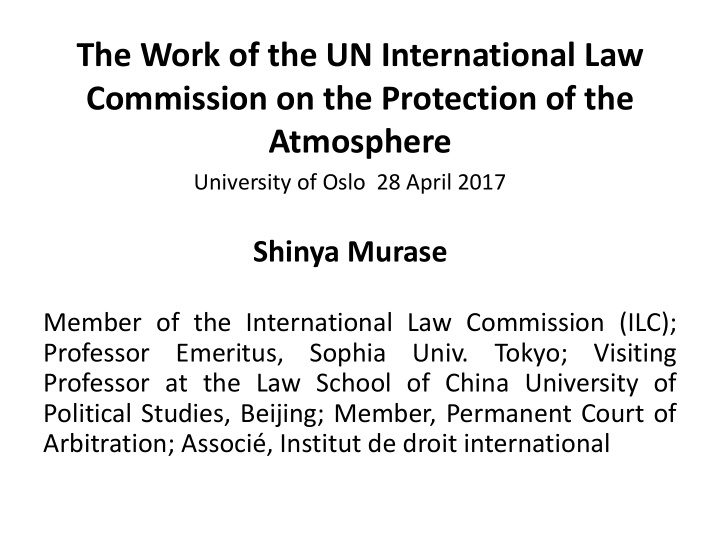 the work of the un international law commission on the