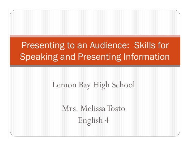 presenting to an audience skills for speaking and