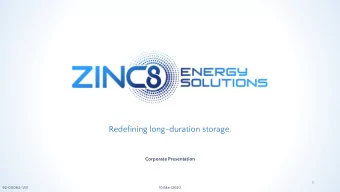 Redefining long-duration storage.  Corporate Presentation  1  92-0008.5-V31  10/Mar/2020