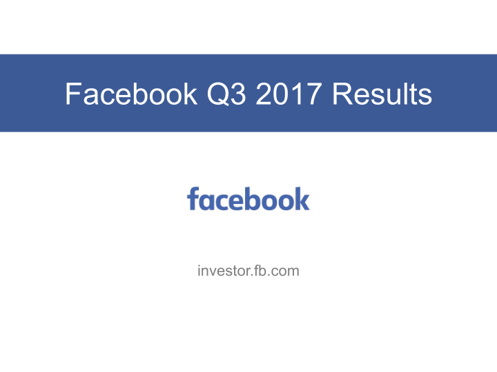 facebook q3 2017 results