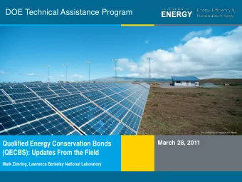 DOE Technical Assistance Program  The Parker Ranch installation in Hawaii  March 28, 2011