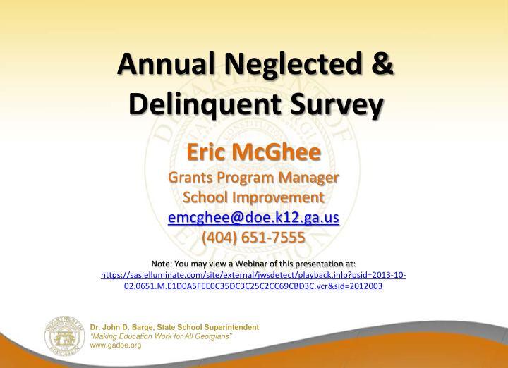 annual neglected delinquent survey