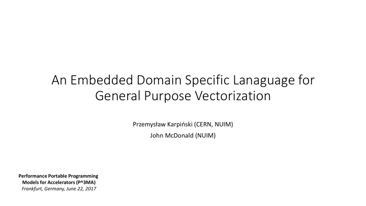 an embedded domain specific lanaguage for general purpose