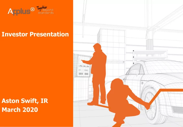 investor presentation aston swift ir march 2020 disclaimer