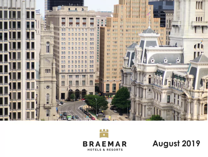 august 2019 forward looking statements and non gaap