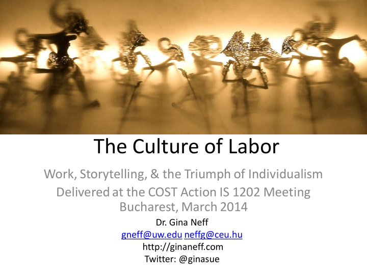 the culture of labor