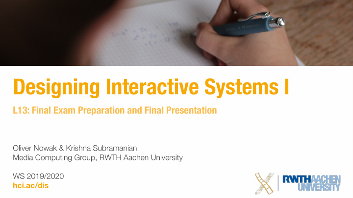 designing interactive systems i