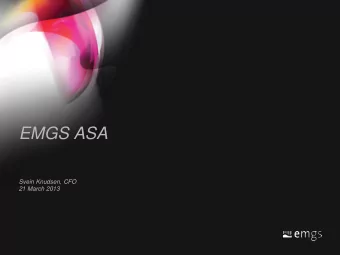 Svein Knudsen, CFO  21 March 2013  DISCLAIMER  This presentation includes and is based, inter alia,