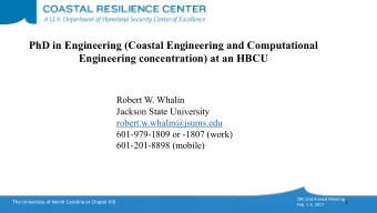 PhD in Engineering (Coastal Engineering and Computational  Engineering concentration) at an HBCU