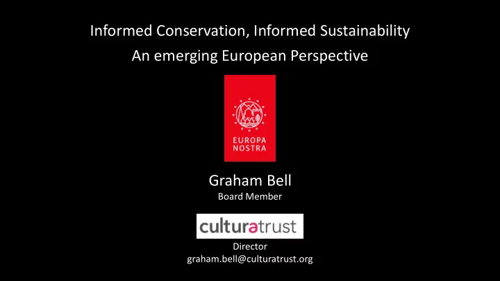 informed conservation informed sustainability