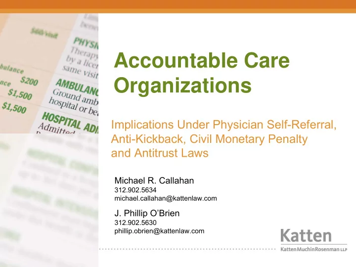 accountable care organizations