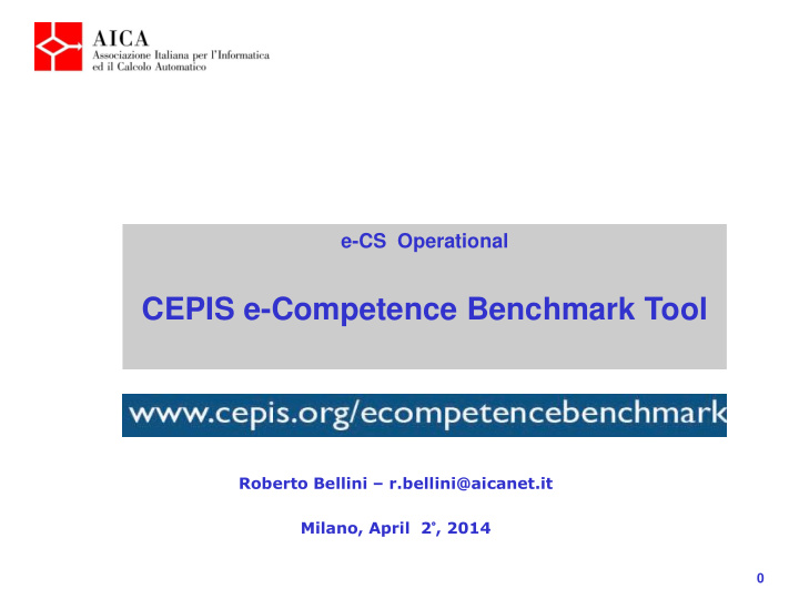 cepis e competence benchmark tool