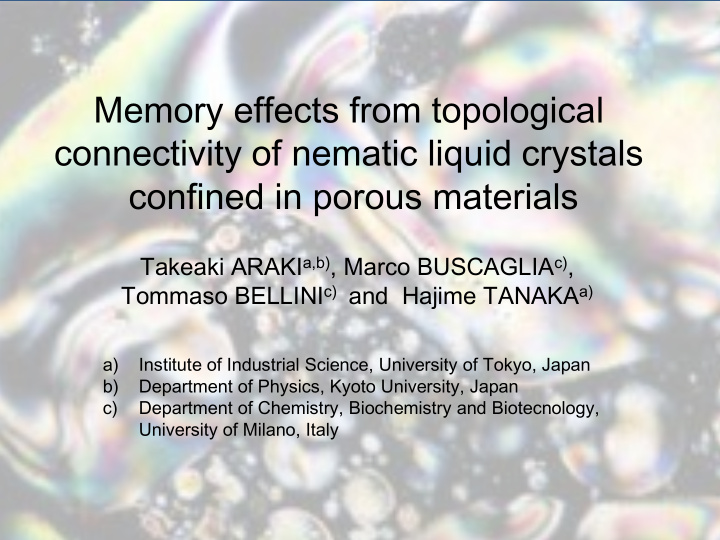 memory effects from topological