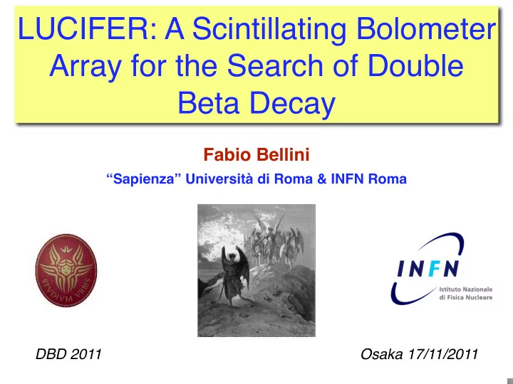 lucifer a scintillating bolometer array for the search of