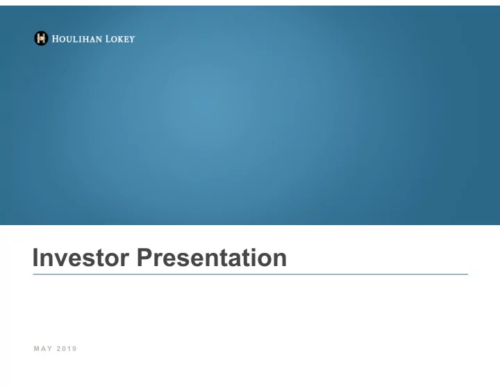 investor presentation