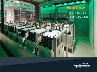 Redflow  H1 FY20 Results  27 February 2020  Disclaimer  This presentation has been prepared by
