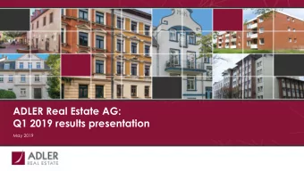 Q1 2019 results presentation  May 2019  1  Agenda  Introduction and executive summary  1  2