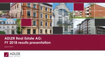 FY 2018 results presentation  March 2019  1  Agenda  Introduction and executive summary  1  2  FY