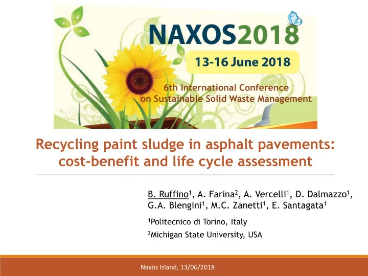recycling paint sludge in asphalt pavements