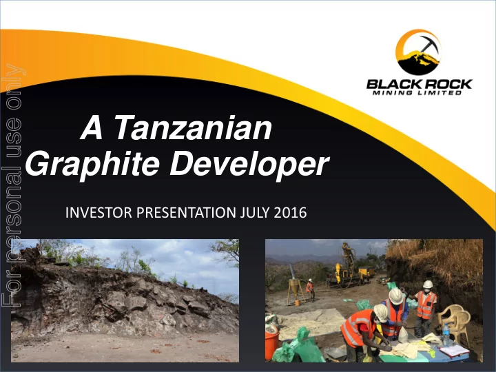a tanzanian graphite developer