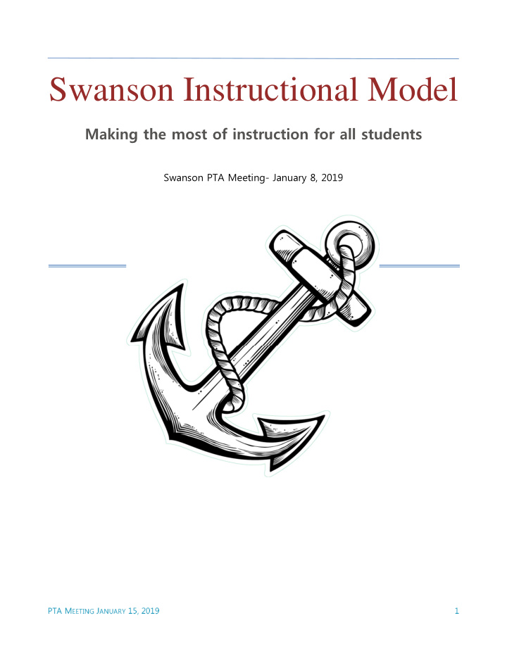 swanson instructional model