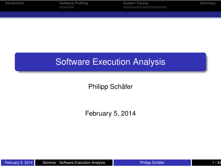 software execution analysis