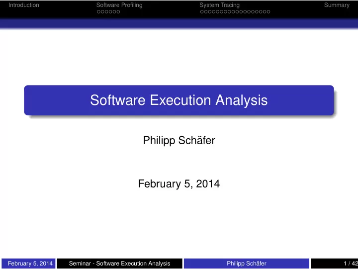software execution analysis