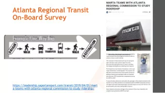 Atlanta Regional Transit  On-Board Survey