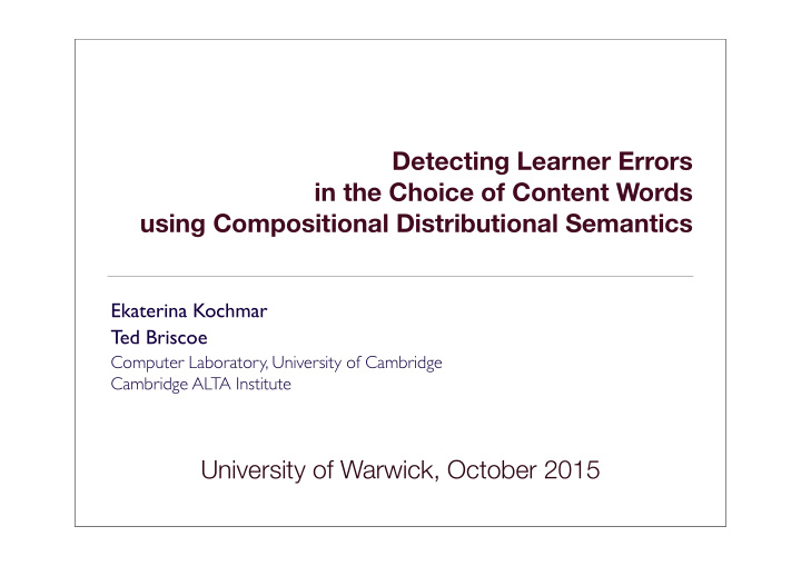 detecting learner errors in the choice of content words