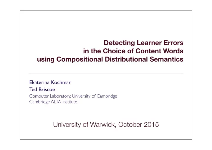 detecting learner errors in the choice of content words
