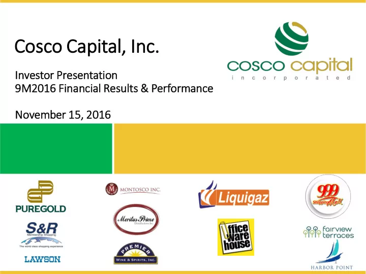 cos osco cap apital in inc