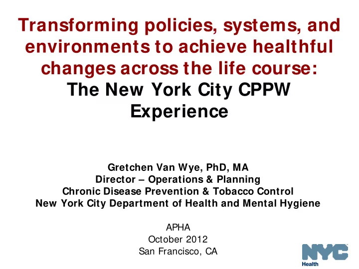 transforming policies systems and environments to achieve