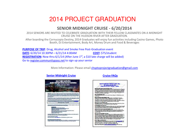 2014 project graduation