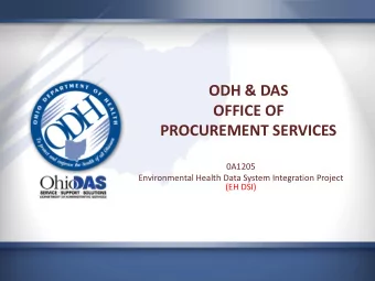ODH &amp; DAS  OFFICE OF  PROCUREMENT SERVICES  0A1205  Environmental Health Data System