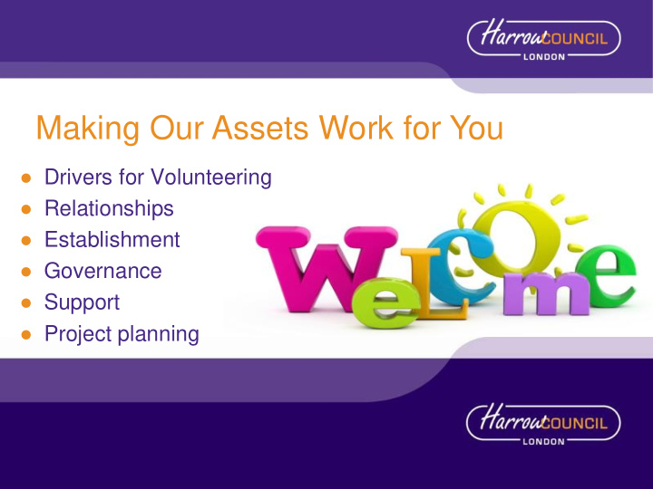 making our assets work for you