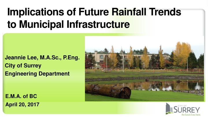 implications of future rainfall trends to municipal